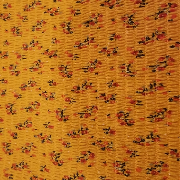 NWT Almost Famous Stretchy Floral Halter Tank Top, Orange Yellow color, size S - Picture 2 of 8